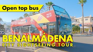 Benalmádena in July  Costa del Sol open top bus sightseeing tour [upl. by Abramo797]