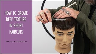 How to create deep texture in mens short haircuts [upl. by Utter]