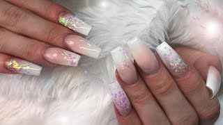 Acrylic Baby Boomer Ombre with Glitter [upl. by Skillern]