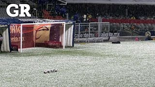 Fuerte granizo en el Estadio Azteca [upl. by Ydasahc122]