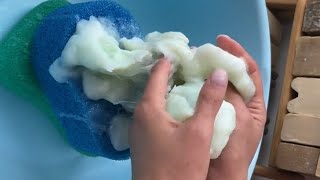 Soaked soap  mushy soap  soap lathering  ASMR sounds [upl. by Anneuq]