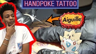 VLOG 14 UN TATOUAGE SANS DOULEUR  HANDPOKE TATTOO  Lutchi420 [upl. by Aneba608]