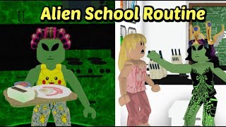 Bloxburg Alien School Routine Her Bully saw an alien but no one believed her [upl. by Adnawaj]