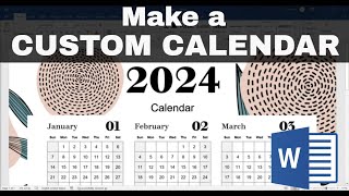 How to Make a CUSTOM CALENDAR in Word Free Templates or Manually [upl. by Gibbons]