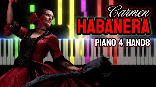 Carmen  Habanera FOR PIANO 4 HANDS [upl. by Augy]