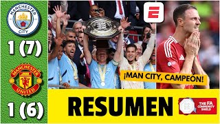 MANCHESTER CITY CAMPEÓN tras vencer en PENALES al MAN UNITED GOL DE GARNACHO  Community Shield [upl. by Nnainot]