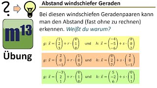 Abstand windschiefer Geraden mit besonderer Lage schnell erkennen [upl. by Nwahser]