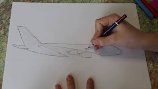 Drawing the airplane A380800 British airways [upl. by Weiman]