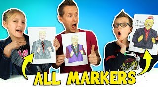 ALL MARKERS CHALLENGE w our DAD [upl. by Ethelin]