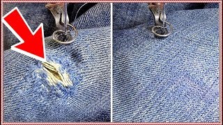 How To Darning on a Sewing Machine  Bernina Embroidery Darning Presser Foot  Darning Denim [upl. by Ahsienor]