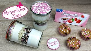 YoguretteMuffins Backmischung im Glas mit Etikett  MuttertagMuffins  DIY Geschenk [upl. by Bergren]