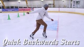 How To Learn Quick Backwards Skating Starts In Hockey  Improve backward skating acceleration [upl. by Enaoj]