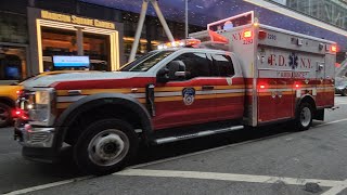 FDNY EMS Responding On 7th Ave In Midtown Manhattan New York City [upl. by Ardnu853]