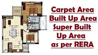 Carpet areaBuilt Up AreaSuper Built Up Area as per RERA [upl. by Ailhad]