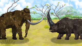 WOOLLY MAMMOTH VS ELASMOTHERIUM  ANIMATION [upl. by Asiral87]