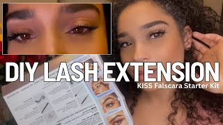 DIY LASH EXTENSION  KISS OVERNIGHTER LASH KIT Review 2024 [upl. by Tisbee]