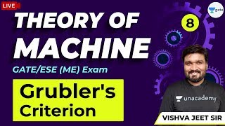 Theory of Machine  Grublers Criterion  Lec 8  GATE 2021 ME Exam [upl. by Mit]