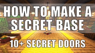 Minecraft 10 Hidden Doors Tutorial  How to Build A Secret Base [upl. by Ahsita]