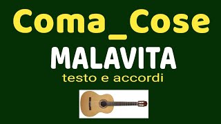 Coma Cose  MALAVITA  testo e accordi [upl. by Saduj968]