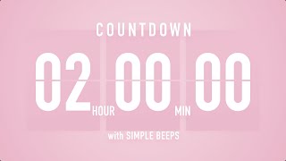 2 Hours Countdown Flip Clock Timer  Simple Beeps 🌸🔔 [upl. by Inesita930]