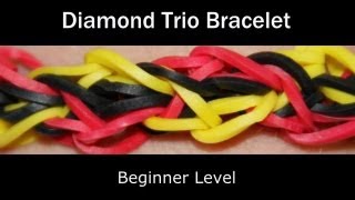 Rainbow Loom® Diamond Trio Bracelet [upl. by Narruc783]