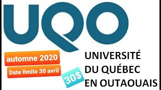 ADMISSION à lUniversité du Québec en Outaouais UQOالتسجيل اون لاين في جامعة [upl. by Yklam]