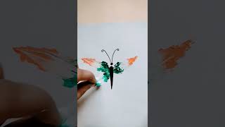 How to draw Indian flag in butter fly art drawing trendingreels youtubeshort artdrawing ♥️ [upl. by Tresa]