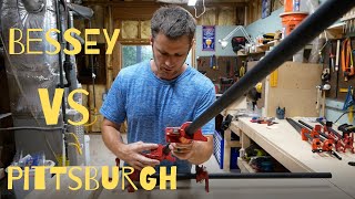 Pipe Clamp Comparison Bessey vs PittsburghHarbor Freight [upl. by Hillary]