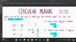 CIE IGCSE Add maths Circular Measure [upl. by Atirehc]