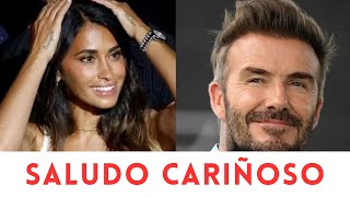 El afectuoso saludo de David Beckham a Antonela Roccuzzo que desconcertó a los fanáticos [upl. by Eenolem]