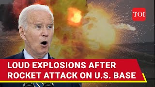 US Military Base Bombed Loud Explosions Heard After Big Rocket Attack In Syria [upl. by Ainnat390]