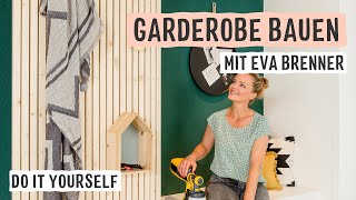 Garderobe mit Lamellen und farbiger Wand gestalten und bauen mit Eva Brenner  WAGNER [upl. by Salmon]