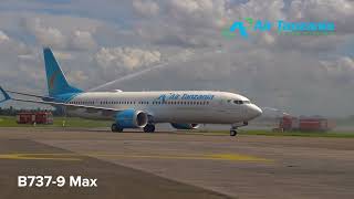 Boeing 7379 MAX Water Salute [upl. by Harness640]