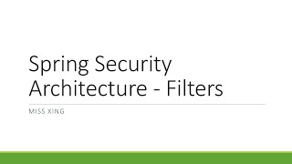 2 Spring Security 6  All about Servlet Filters [upl. by Adnolehs782]