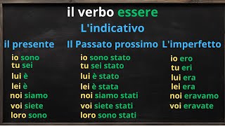 iL VERBO ESSERE  CONIUGAZIONE COMPLETA [upl. by Loggins]