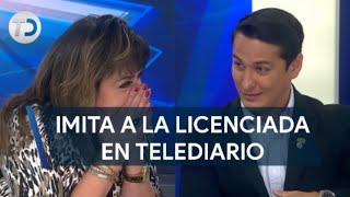 Erick Rocha imita a María Julia Lafuente en Telediario [upl. by Healy]