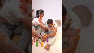 pre wedding color paintingconcept beautiful couples 4k short video [upl. by Lletnuahs645]