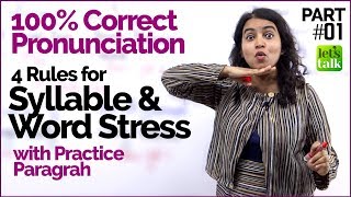 Syllable amp Word Stress rules for 100 Correct Pronunciation  Pronounce English Words Clearly [upl. by Nosredneh]