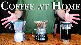 Coffee at Home  French Press vs Moka Pot vs Hario V60 [upl. by Meggie999]