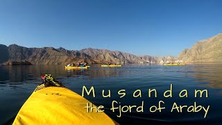 Oman with kayaks in the fjord of Araby [upl. by Cristiona]