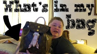 Whats in my bag  Louis Vuitton sperone bb backpack  Dhgate review [upl. by Nylecsoj]