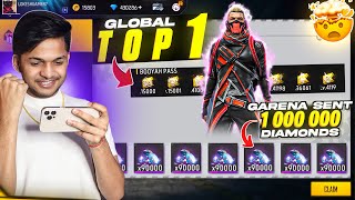 Garena Gifting Me 1M Diamonds First Time 🤯  Global Top 1  Free Fire [upl. by Eimareg612]