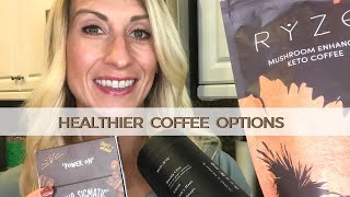 Healthy Coffees amp Alternatives  Ryze MudWtr Four Sigmatic Mushroom Coffee Review [upl. by Rimaj]