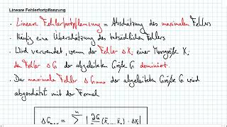 Grundlagen für das Praktikum Experimentalphysik 39 Lineare Fehlerfortpflanzung [upl. by Onaireves]