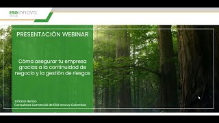 Webinar GRCTools Cómo asegurar tu empresa gracias a la continuidad de negocio  02 [upl. by Rudwik]