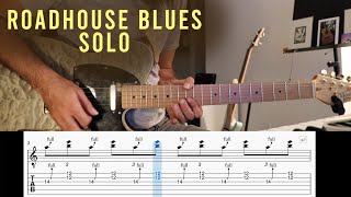 The Doors  Roadhouse Blues Solo  Guitar Lesson with Tab [upl. by Gnouhc686]