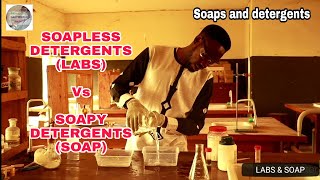 SOAPS AND DETERGENTS Soapless detergents verses soap [upl. by Atibat]