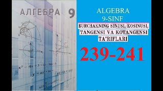 9SINF ALGEBRA MAVZU BURCHAKNING SINUSI KOSINUSI TANGENSI KOTANGENSI 239241 [upl. by Hazel]