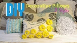 DIY Decorative Pillows 3 Styles [upl. by Acceb]