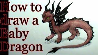 How to draw a Dragon Baby [upl. by Suirtimid]